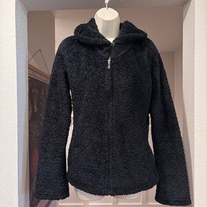 Women’s Patagonia Synchilla Sz Large Black Full Zip Sweater Jacket Warm Pockets